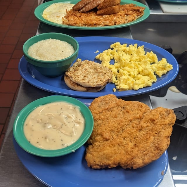 Country Fried Steak with 2 Eggs.